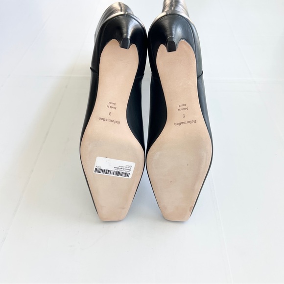 New REFORMATION Remy Knee Boot Black Leather Knee-High Women's SIZE 9 - Picture 6 of 12